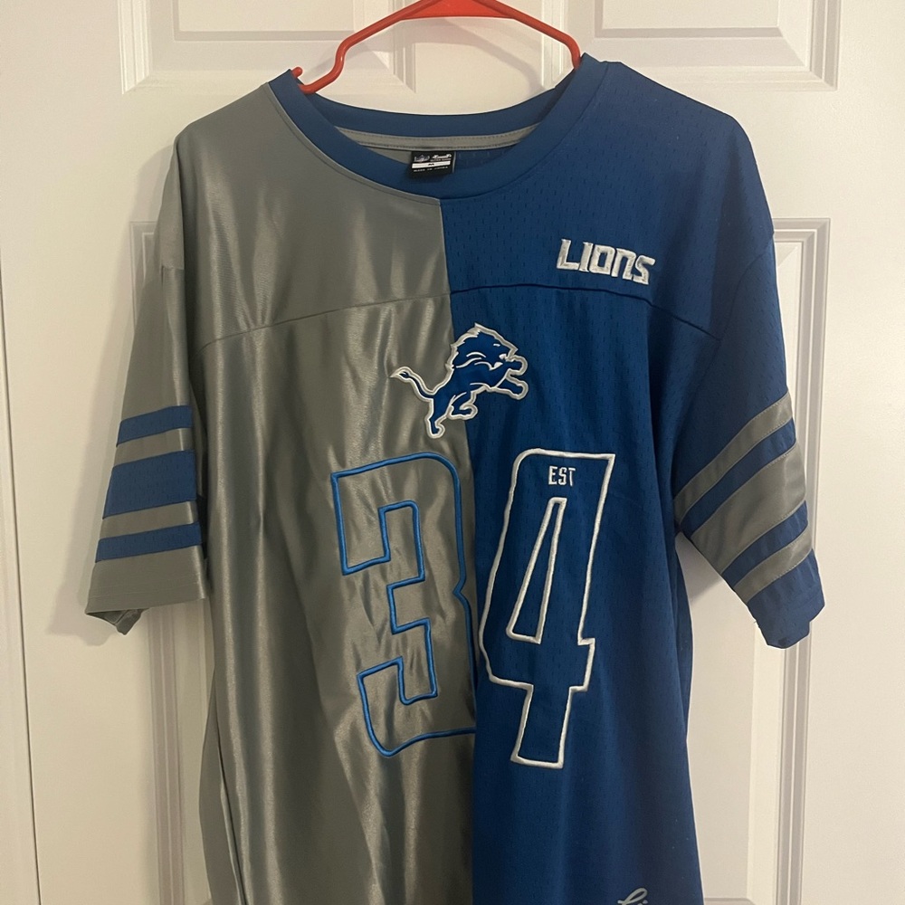 Detroit Lions Blue and Gray Jersey